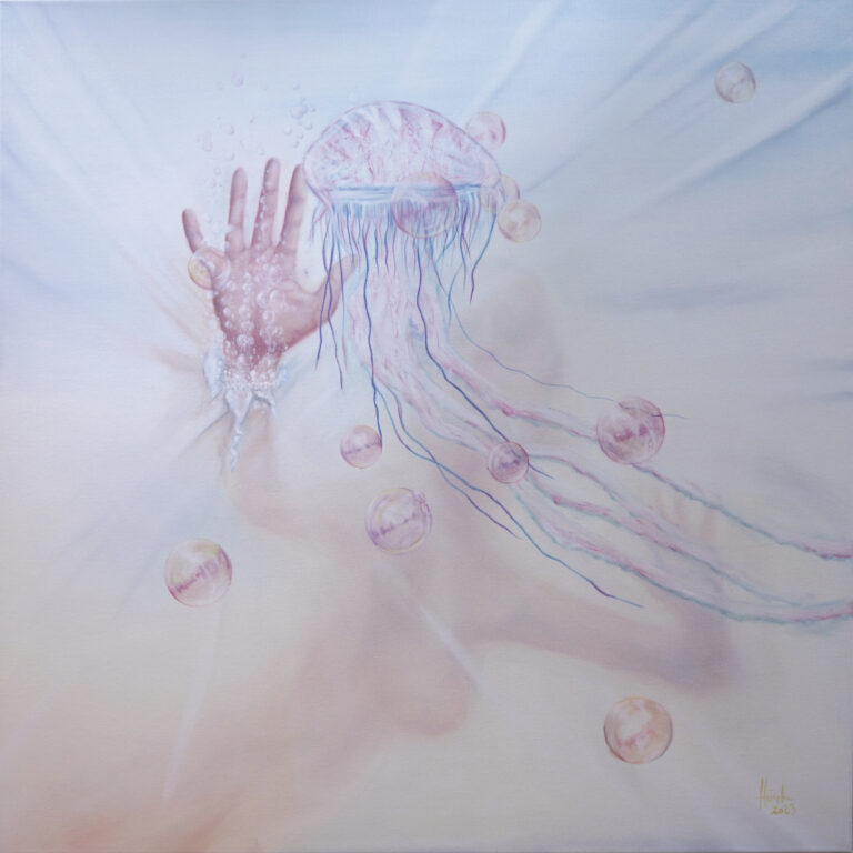 gewagte Ohnmacht, 100 x 100 cm, 2023